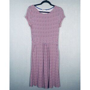 Boden Midi Dress Womens 8 Pink Viscose Cap Sleeve Pullover Pockets